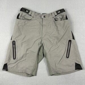 ZOIC Cycling‎ Shorts Mens Medium Gray MTB Mountain Bike Zip Pockets Adjustable
